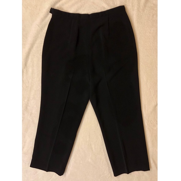 Jet black pants w/faux pockets on front&side ziper - Picture 2 of 6